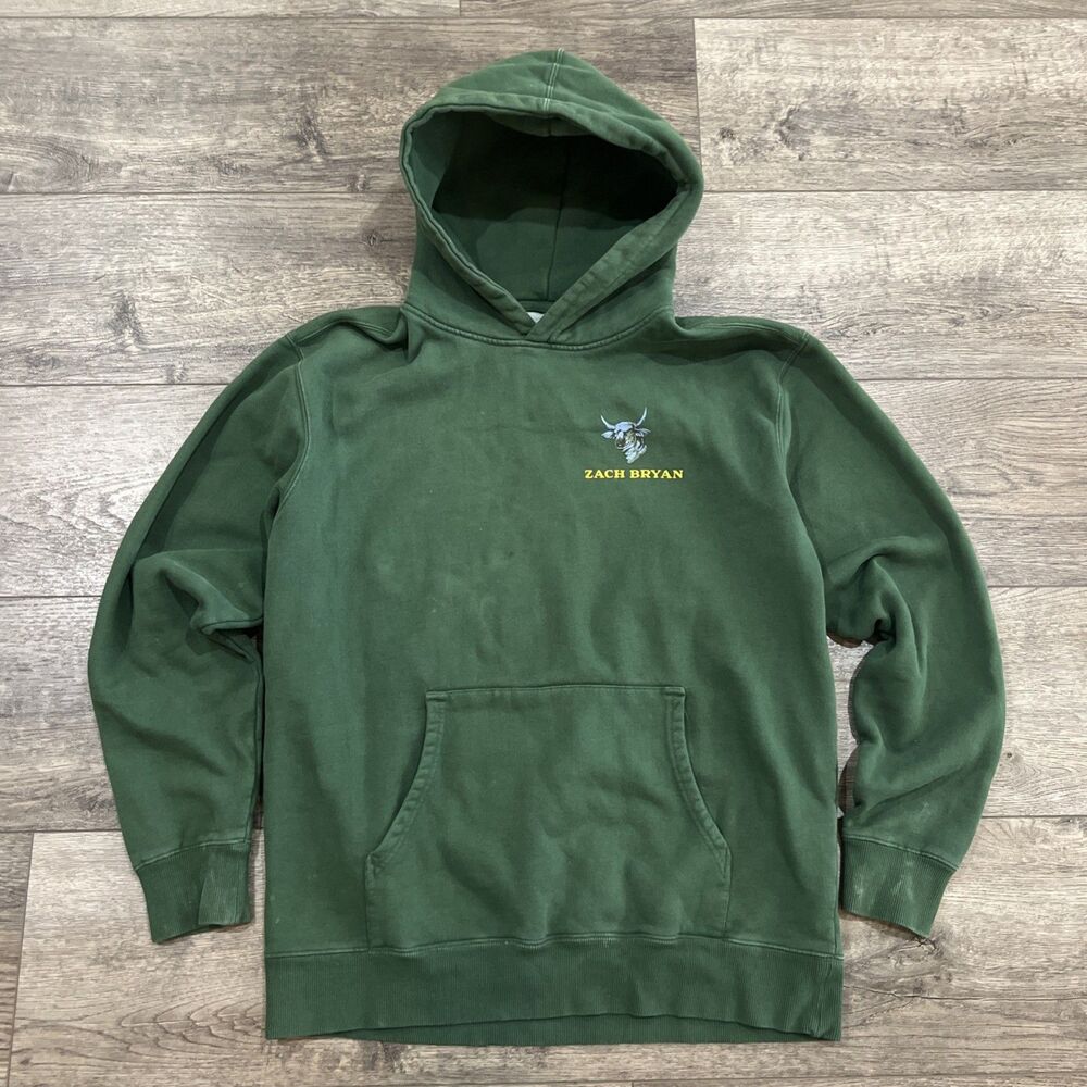 Zach Bryan Burn Burn Burn Tour 2023 Sweatshirt Men’s Large Country Green Hoodie
